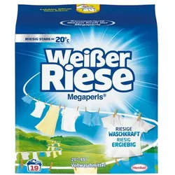 Weißer Riese Universalwaschmittel »Weißer Riese Megaperls« 19 WL blau