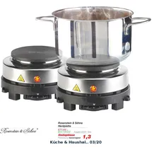 Rosenstein & Söhne Mini-Einzel-Kochplatten 2er-Set