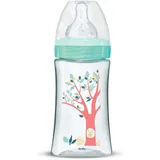 Dodie Babyflasche Initiation+, Antikolik, 0-6 Monate, runder Sauger, 3 Geschwindigkeiten, Fluss 2, grün, Valentin, 270 ml