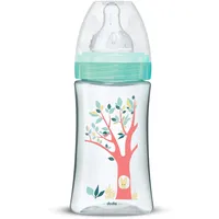 Dodie Babyflasche Initiation+, Antikolik, 0-6 Monate, runder Sauger, 3 Geschwindigkeiten, Fluss 2, grün, Valentin, 270 ml