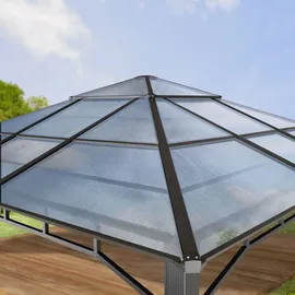 TOOLPORT Gartenpavillon Sunset Deluxe 4 x 4 m loft grey 300170