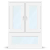 Fenster mit Unterlicht, Kunststofffenster aluplast Ideal 4000, Weiß, 885 x 1260 mm, zweiteilig mit Dreh-Kipp-Öffnung, individuell konfigurieren