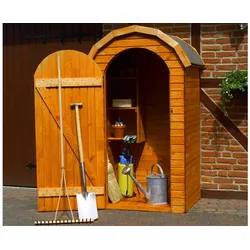 Gartenschränke maxi - 195 x 148 x 211 cm - Farbe: Honigbraun - Geräteschuppen aus Fichtenholz mit Runddach