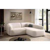 DOMO. collection Ecksofa Ansina, kleine Couch in L-Form, mit Taschenfederkern, organische Form, Sofa, Polsterecke, Eckcouch, Polstergarnitur 216 x 196 x 76 cm (BxTxH), Creme