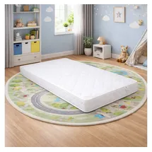4mybaby GmbH Best For Kids 70 x 140 x 11 cm 100% aus PolyBaumwolle Gesteppte und Weiche Kindermatratze 70x140 - Weiß