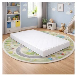4mybaby GmbH Best For Kids 70 x 140 x 11 cm 100% aus PolyBaumwolle Gesteppte und Weiche Kindermatratze 70x140 - Weiß