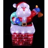 Lex LED Weihnachtsfigur Acryl Weihnachtsmann 48cm Figur beleuchtet Weihnachtsdeko