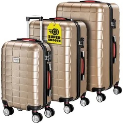 Hartschalenkoffer-Set Exopack 3-tlg Champagner ABS