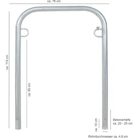 Trutzholm Fahrradständer Fahrradanlehnbügel 114 x 78 cm Ø 49 mm grau