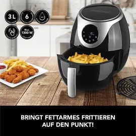 GOURMETmaxx Heißluft-Fritteuse schwarz
