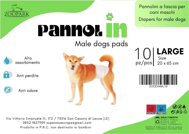 PannolIN Hundewindeln Größe L 20x65cm 10Stk/Packung.