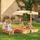 aiyaplay Sandkasten mit Dach 184 x 110 x 120 cm braun