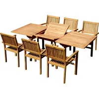 aleos TEAK Set 7-tlg. Braun
