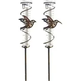 Famanu Regenmesser Klare Glasanzeige mit Metallstütze für Garten Dekoration - 2er-Pack