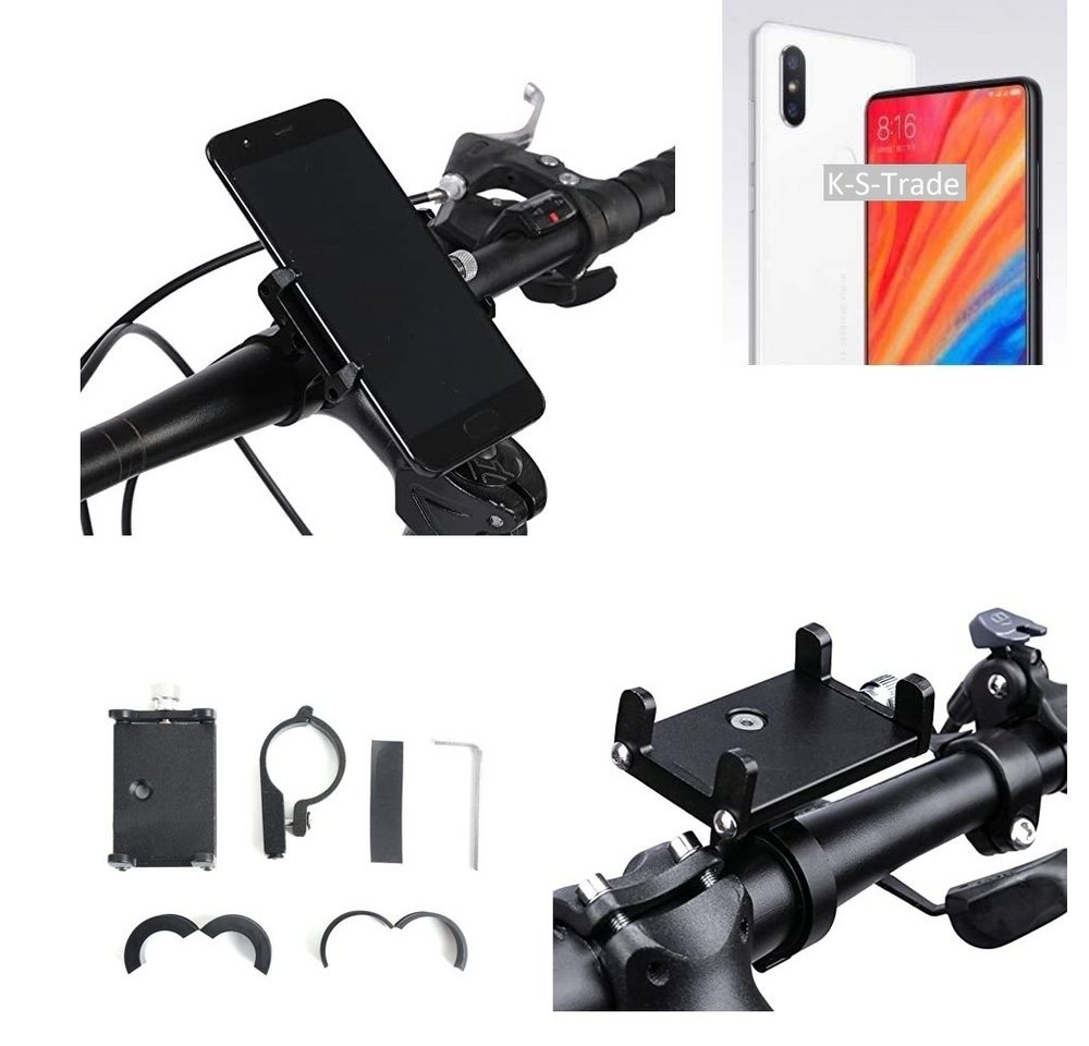 K-S-Trade für Xiaomi Mi Mix 2S Smartphone-Halterung, (Handyhalterung das Fahrrad Halter Lenkstange Fahrradhalterung) schwarz