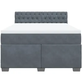 vidaXL Boxspringbett 140 x 200 cm Dunkelgrau