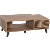 Mendler Couchtisch HWC-M45, Wohnzimmertisch Beistelltisch Sofatisch, 3D-Design Schubladen 44x120x65cm, braun