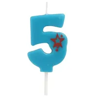Papstar Zahlenkerze Mini 6,8 cm 15 St. Blau