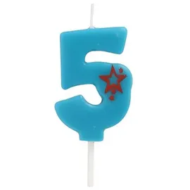 Papstar Zahlenkerze Mini 6,8 cm 15 St. Blau