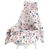 Babymajawelt Babybettbezug Ersatz Bett Set für Stubenwagen ver. Designs, Stoff Ausstattung, (5 St), Limited, Luftig Leicht, Allergiker geeignet, Fabelhaft - Made in EU rosa|weiß