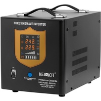 Kemot Notstromversorgung PROsinus-2600 Wechselrichter mit Reiner Sinuswelle und Ladefunktion, Schwarz