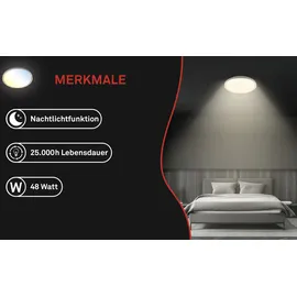 Briloner LED Deckenlampe 1 dimmbar Ø 49,5 cm anthrazit