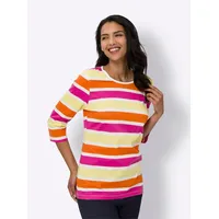 Sieh an! Freizeitshirt in ecru-fuchsia-geringelt | Gr.: 54