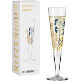Ritzenhoff & Breker RITZENHOFF Champagnerglas 200 ml – Serie Goldnacht Nr. 34 – Eukalyptus-Motiv mit Echt-Gold – Made in Germany