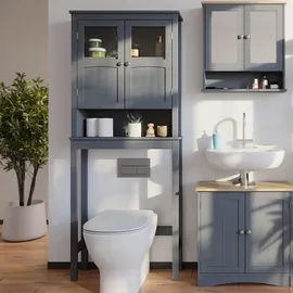 Vicco Toilettenschrank Bianco Grau 69 x 171 cm MDF
