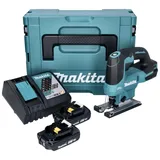 Makita DJV 184 RAJ Akku Pendelhub Stichsäge 18 V Brushless + 2x Akku 2,0 Ah + Ladegerät + Makpac