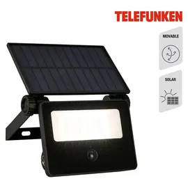 Telefunken Außenleuchte Aluminium, Glas 14x11,5x18 cm inkl. Bewegungsmelder, Dämmerungssensor schwarz