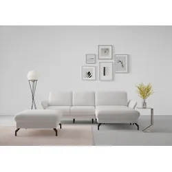 Ecksofa SIT & MORE "Fashion L-Form", silber, B:253cm H:84cm T:165cm, Sofas, wahlweise mit Kopfteilverstellung und Vorziehsitz, motorisch
