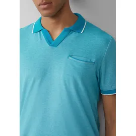 s.Oliver Poloshirt aus zweifarbigem Piqué mit Brusttasche - türkis - XL