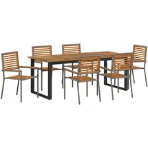 vidaXL Garten Essgruppe 7-tlg. Grau