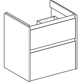 Geberit Renova Plan Unterschrank für Waschtisch, mit zwei Schubladen, 59,5x60,6x44,6cm, 504027011 2 Korpus/Front weiß / lackiert seidenglanz, Breite 59,5 cm