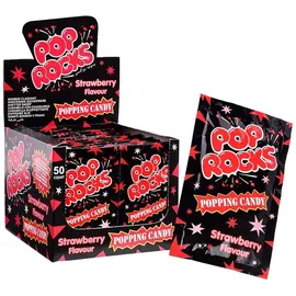 Bonbons Pop Rocks Knistergranulat mit Erdbeergeschmack Thekendisplay 50x7g