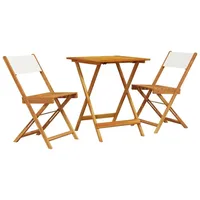 vidaXL Bistro-Set 3-tlg. Cremeweiß