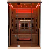 Dewello Infrarotkabine Sauna Kenora 130cm x 105cm 2 Personen Vollspektrum & Karbonstrahler Hemlock