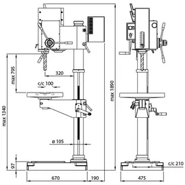 ELMAG STRANDS Getriebe-Säulenbohrmaschine - VARIO