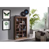 Massivmoebel24 CD-DVD Regal 65 x 18 x 110 cm Smoked Cherry