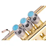 HEAVY Trompete Custom Fingerknöpfe für Yamaha (YTR), Stomvi, Shagerl, Carol Brass und Fides Trompeten, Flügelhorn 631/731, Kornett Modelle (versilbert gebürstet, türkis)