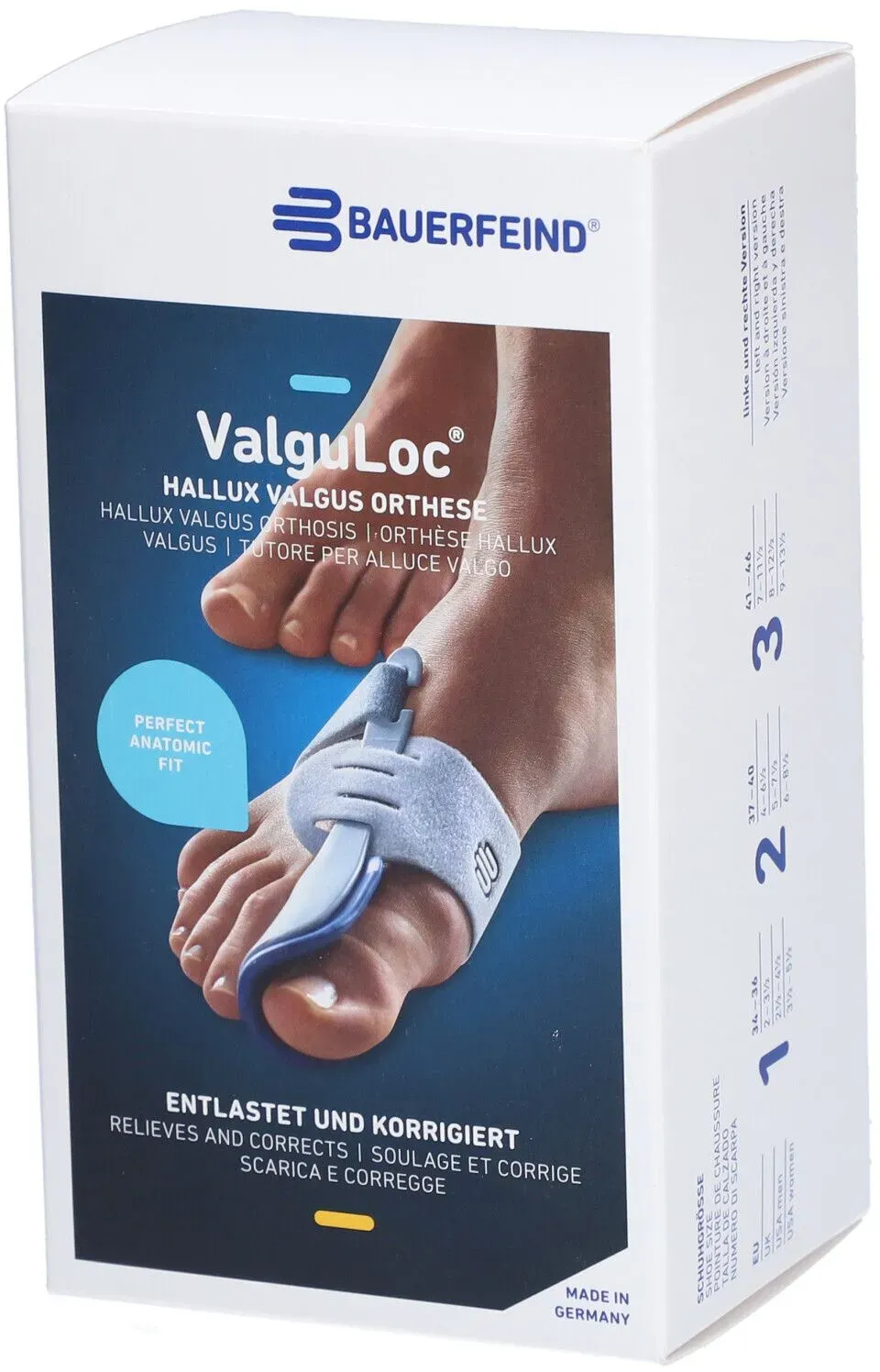 Valguloc Orthese Großzehe Hallux valgus links Größe 2 Titanium