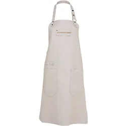Feuermeisterin Premium Leder Back- und Kochschürze Grau mit 2 Taschen