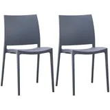CLP Gartenstuhl Meton 42 x 42 x 81 cm grau 2 St.