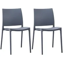 CLP Gartenstuhl Meton 42 x 42 x 81 cm grau 2 St.