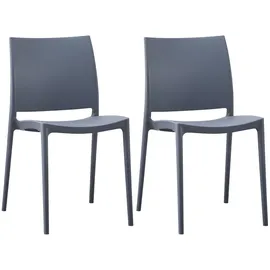 CLP Gartenstuhl Meton 42 x 42 x 81 cm grau 2 St.