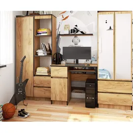 akord furniture factory AKORD Piksel Links Eiche Craft Schublade und 3 Ablagen B90 x H77 x T50 cm