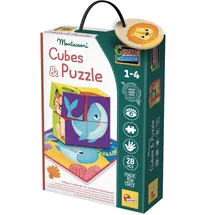 Lisciani MONTESSORI Holz 2 in 1 Cube und Puzzle