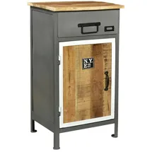 Woodkings Bad Unterschrank Pinetown Metall recyceltes Massivholz antik, Kommode Anrichte Vintage, Design, Industrial Möbel Metall Holz Mix