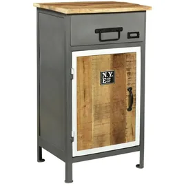 Woodkings Bad Unterschrank Pinetown Metall recyceltes Massivholz antik, Kommode Anrichte Vintage, Design, Industrial Möbel Metall Holz Mix